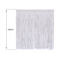 150mm Silver Silk Fringe