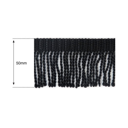 50mm Black Heavy Bullion Fringe